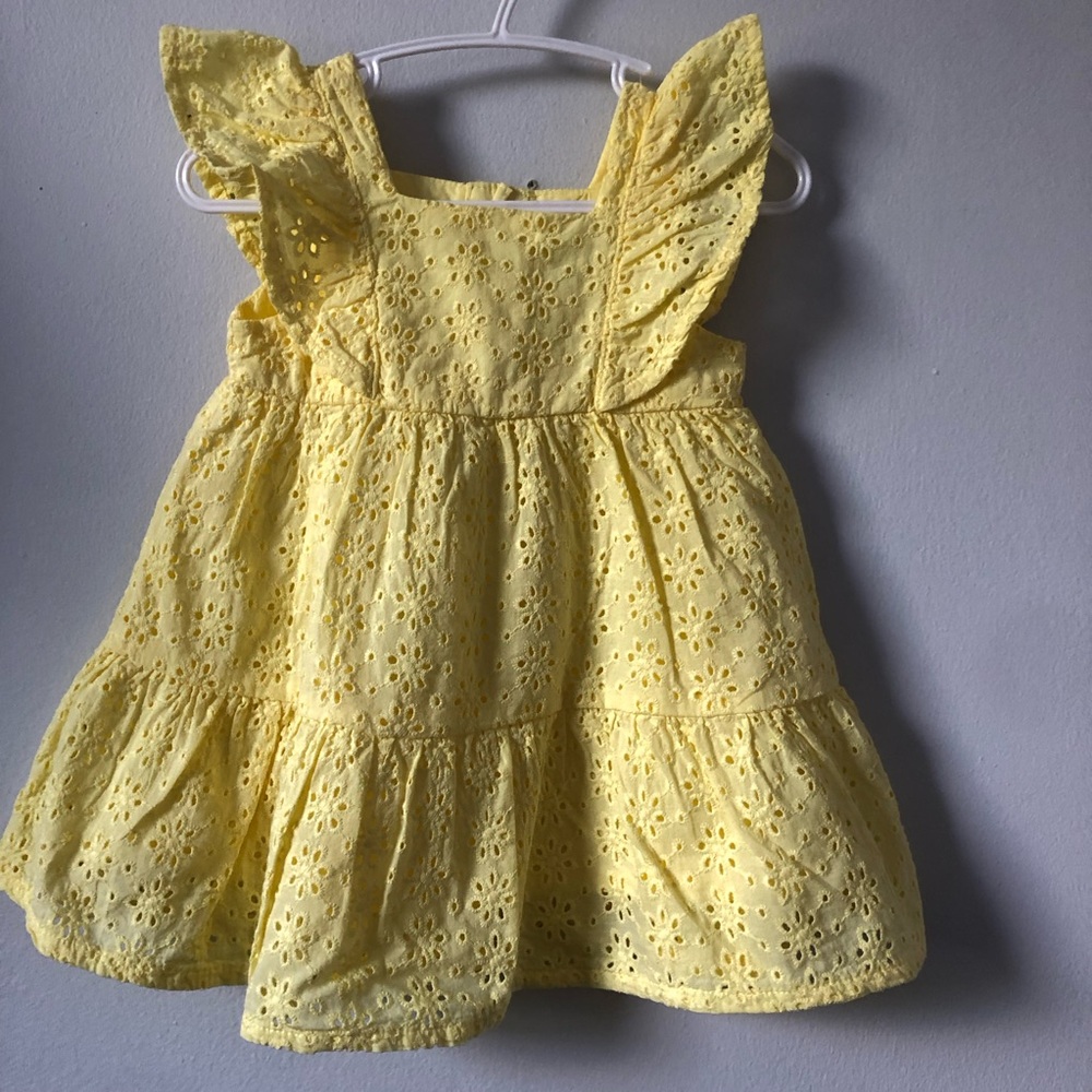 George Bright Yellow Eyelet Ruffle Sundress - Picture 4 of 8